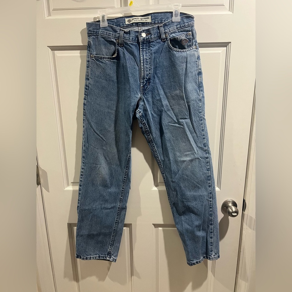 Harley Davidson Mens Genuine Motor Medium Wash  Straight Leg Jeans size 32/30